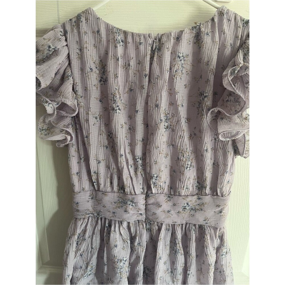 ASTR the Label Maxi Dress Emporia Lavender Floral Chiffon Wedding Guest size L - Picture 11 of 12